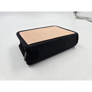 Nintendo DS Carrying Case Black Tan Zippered Travel Bag Game Storage Organizer